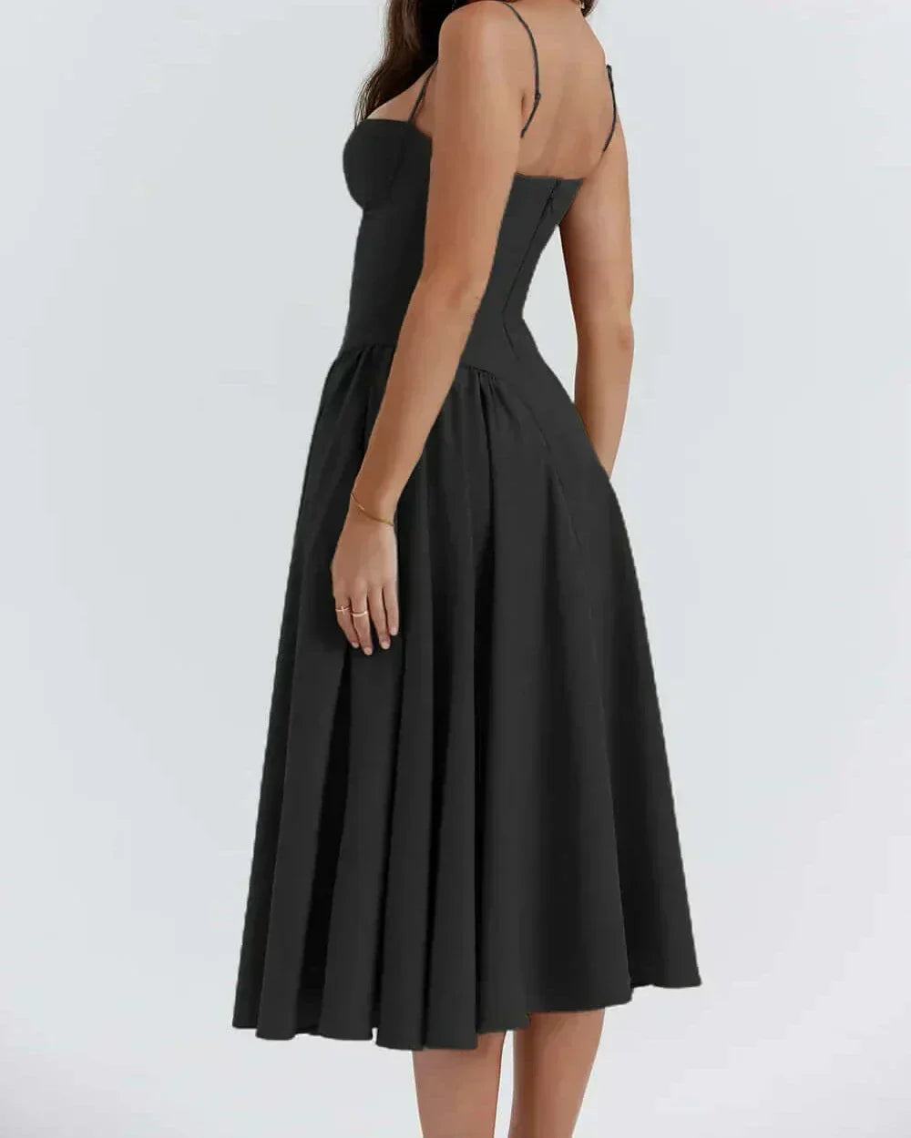 Brantley – Twill Corset Midi Dress