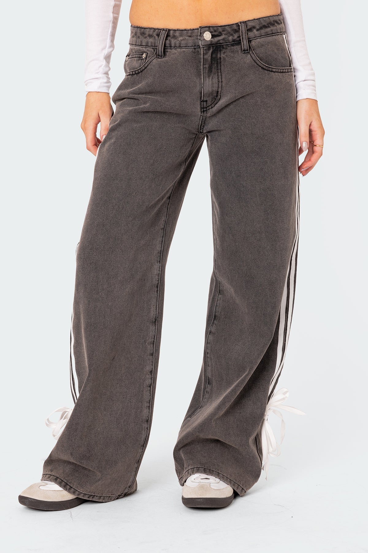 Hailey | Striped Straight Leg Jeans