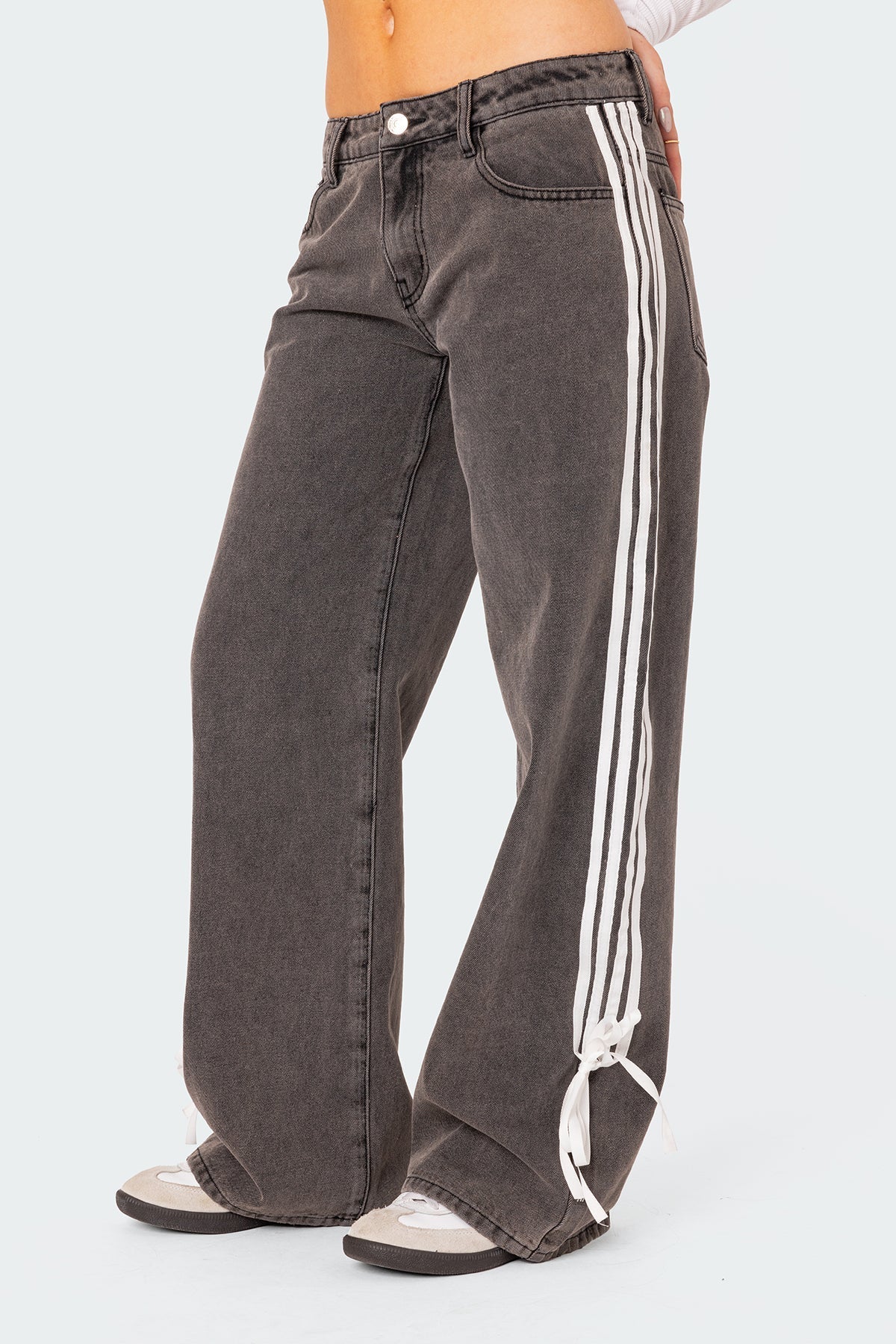 Hailey | Striped Straight Leg Jeans