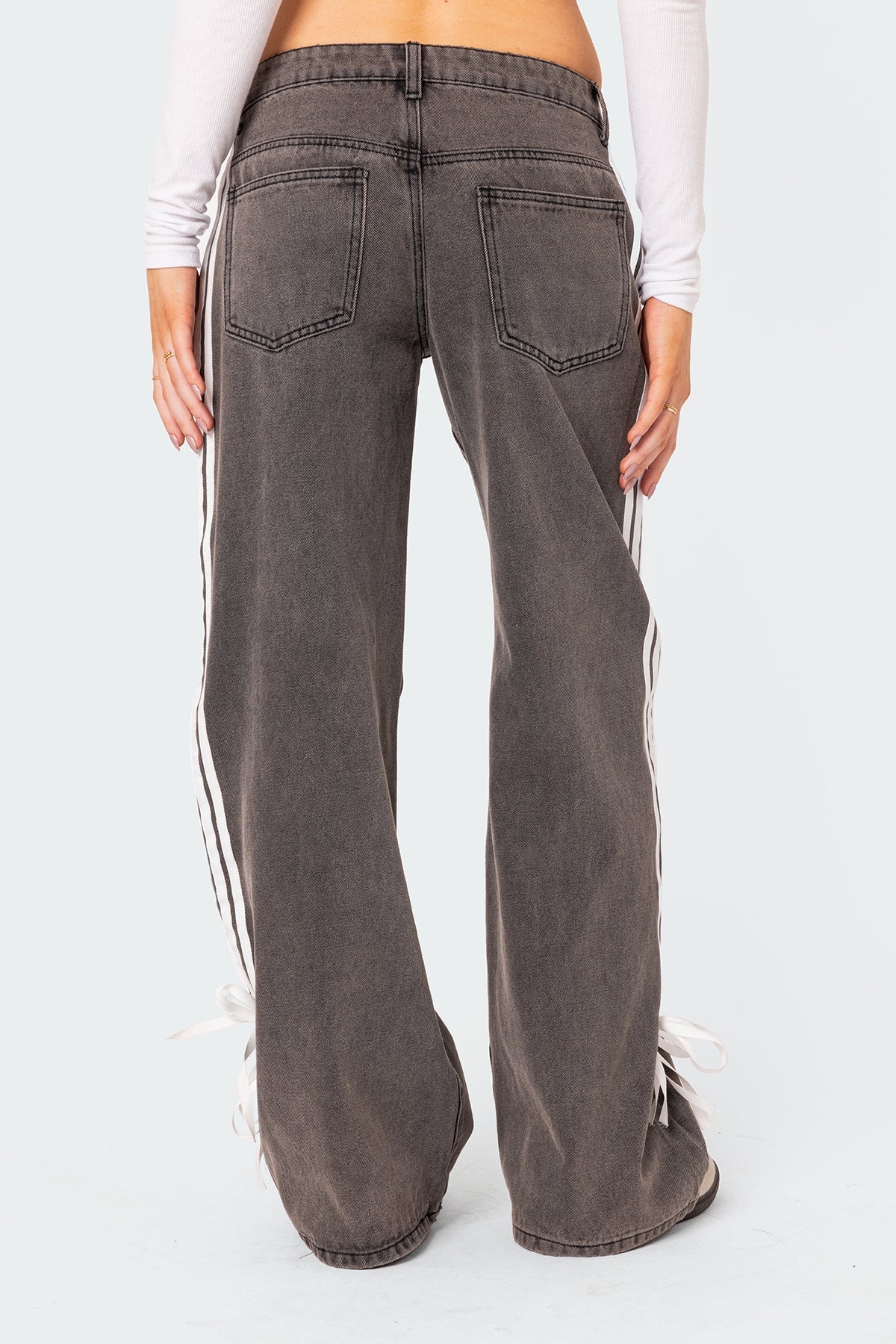 Hailey | Striped Straight Leg Jeans