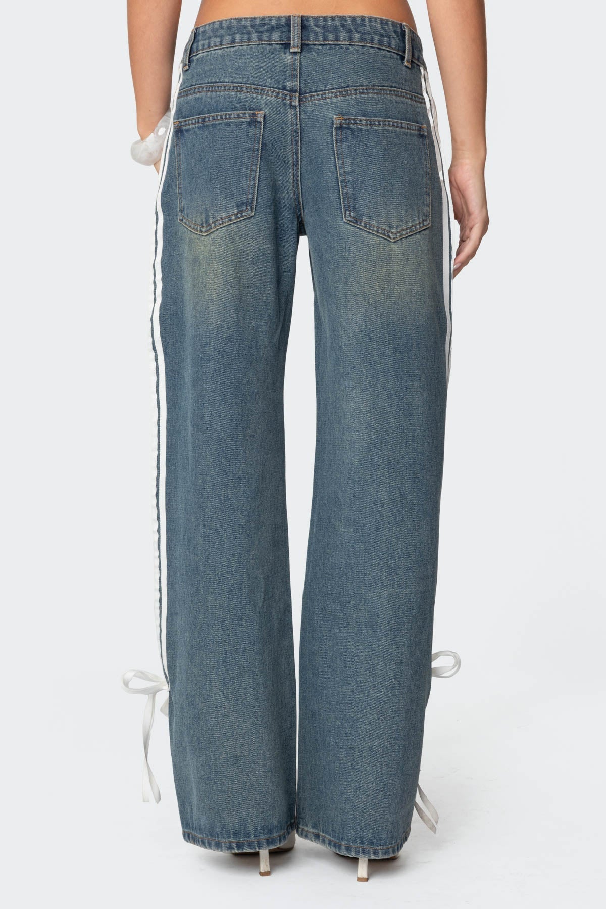 Hailey | Striped Straight Leg Jeans
