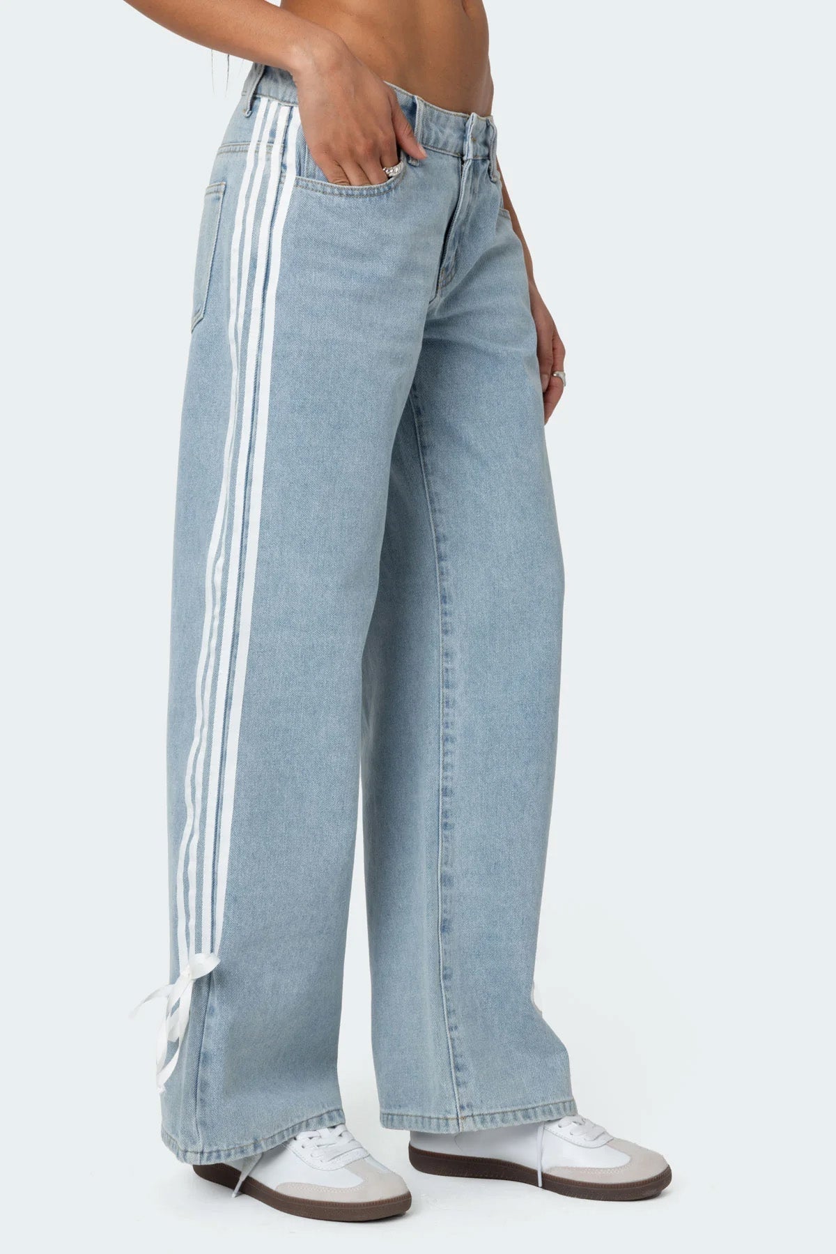 Hailey | Striped Straight Leg Jeans