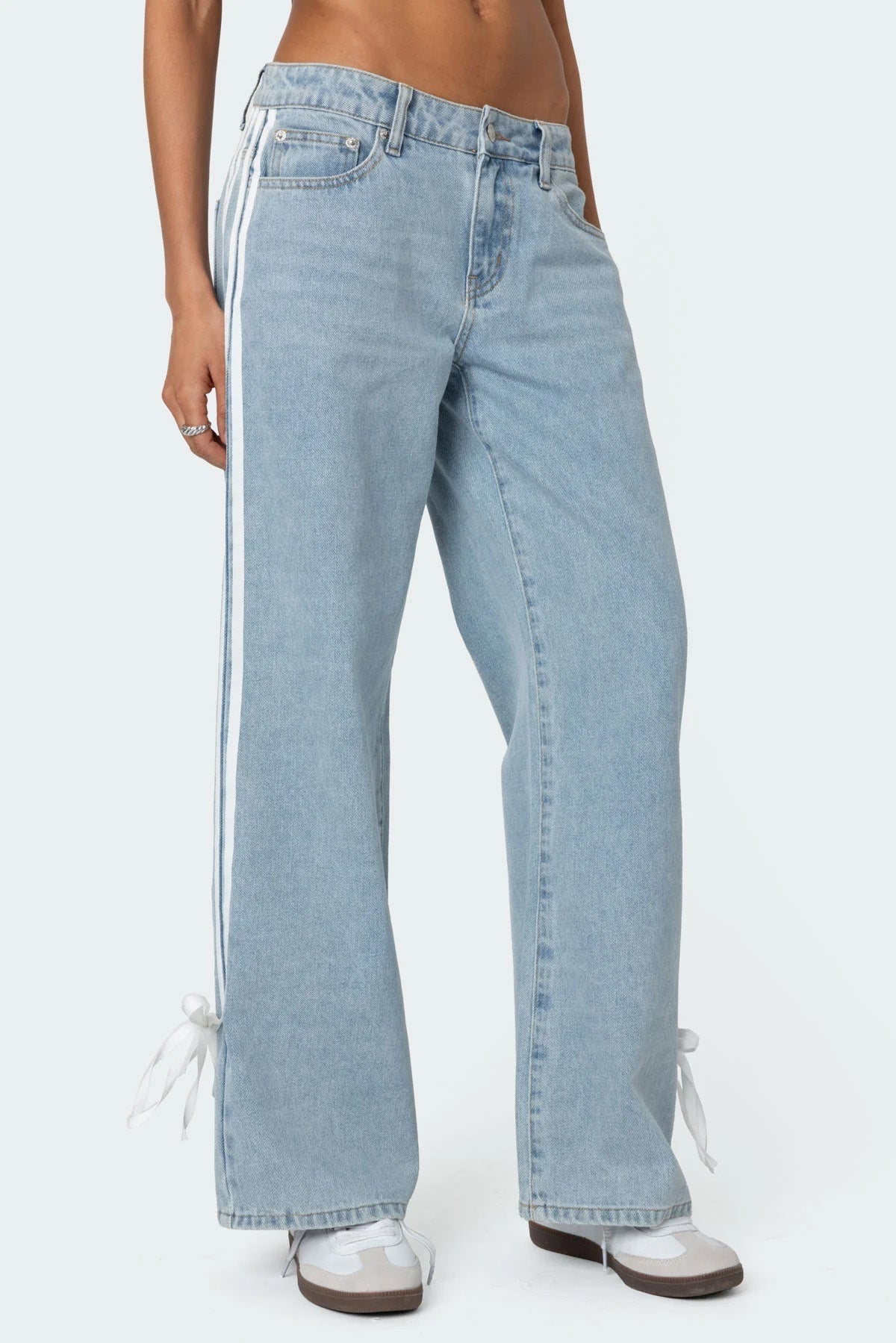 Hailey | Striped Straight Leg Jeans