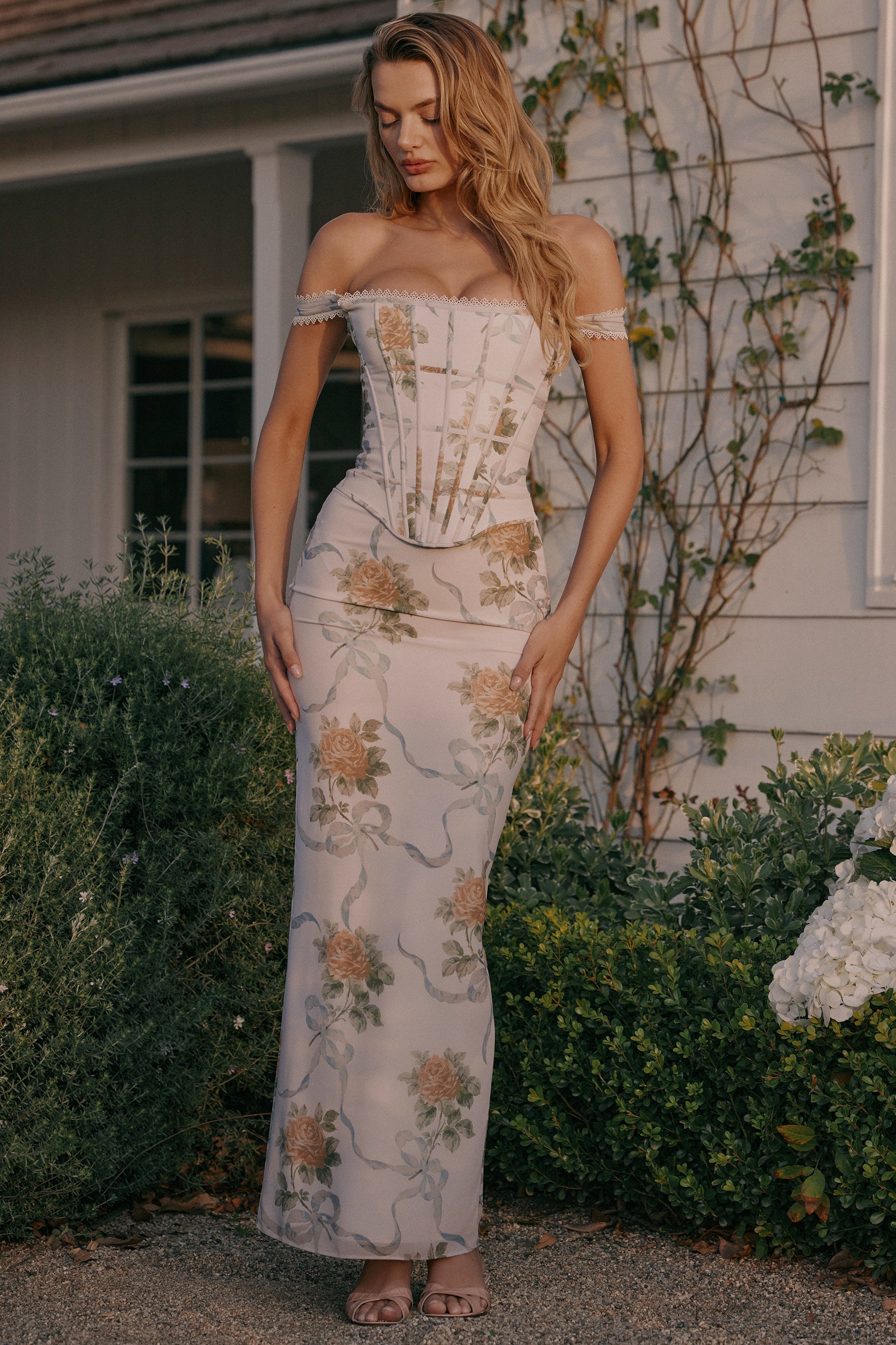 Celine | Floral Off-Shoulder Maxi Dress