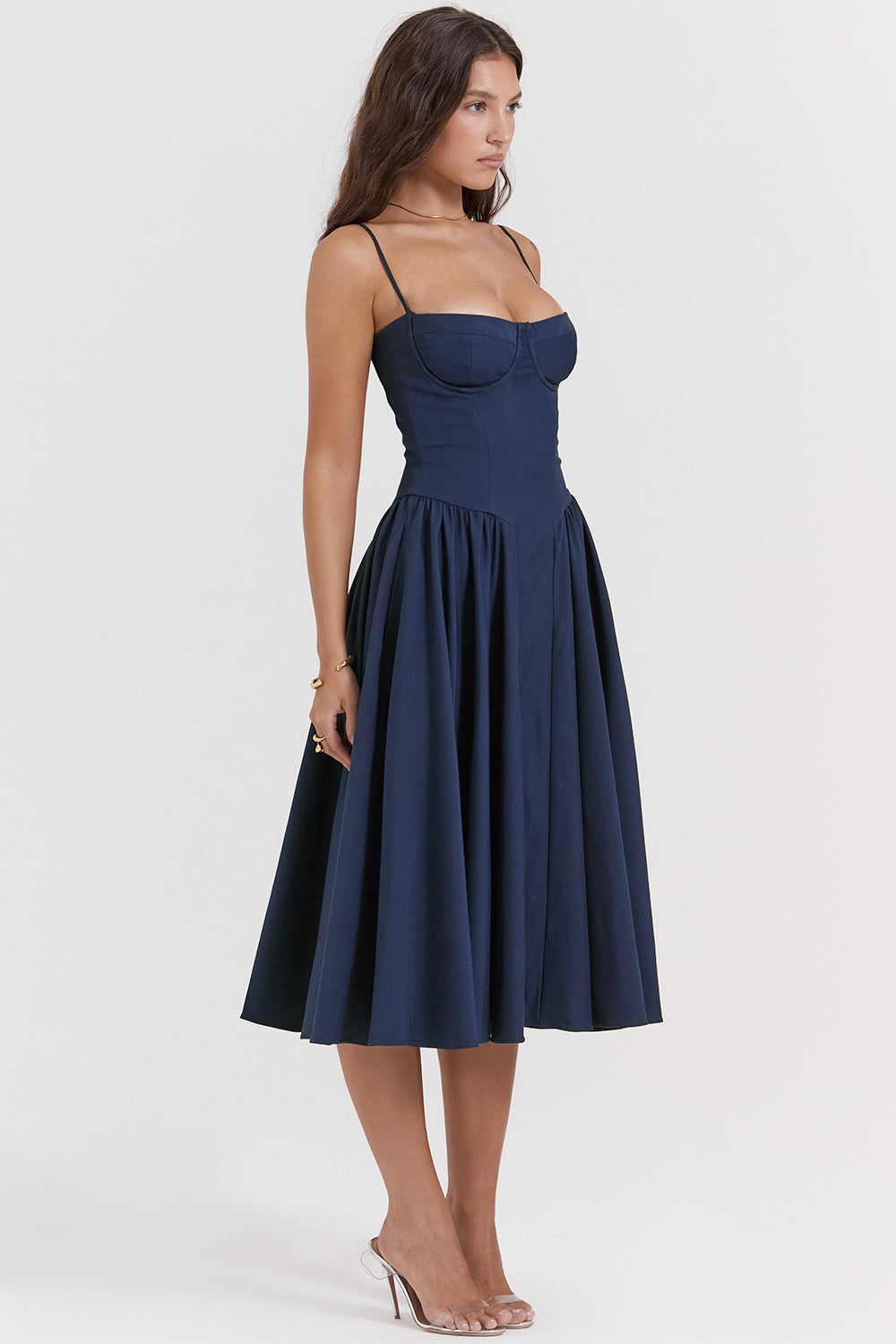 Brantley – Twill Corset Midi Dress