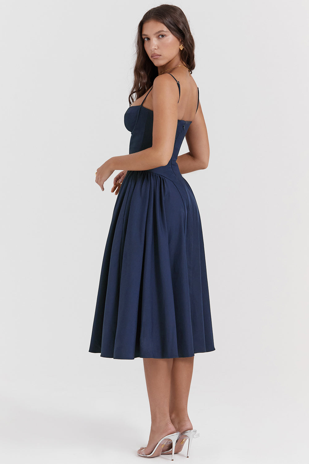 Brantley – Twill Corset Midi Dress