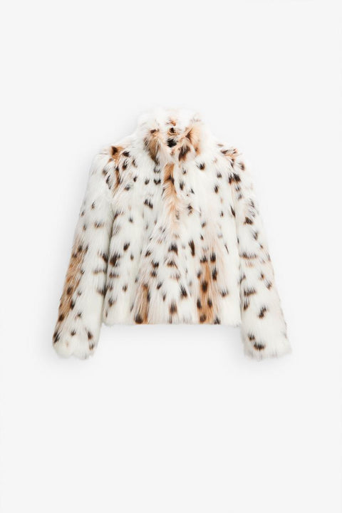 LEOPARD FAUX FUR JACKET