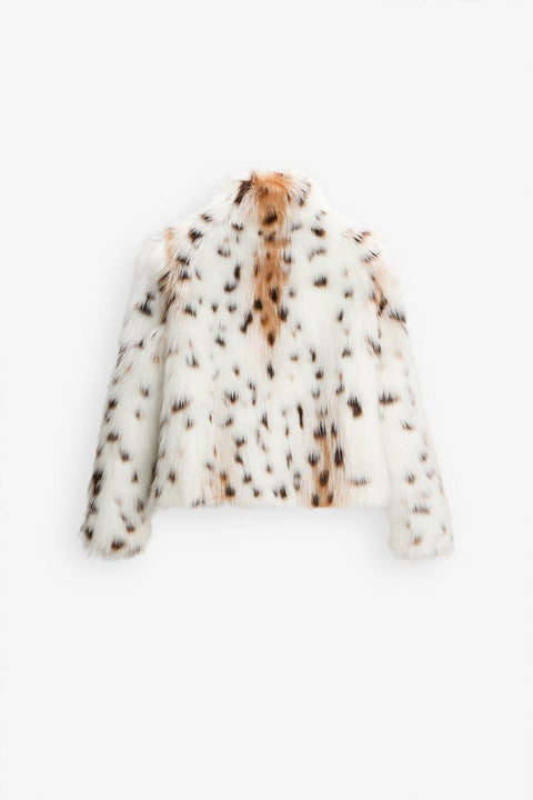 LEOPARD FAUX FUR JACKET