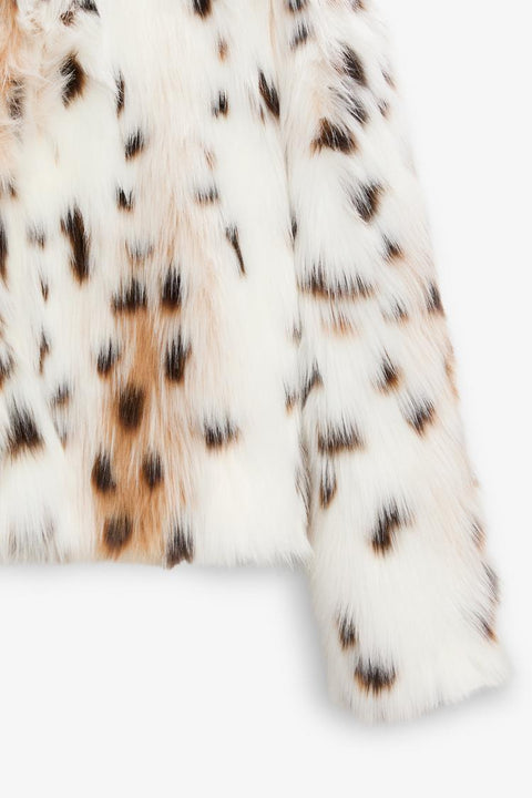 LEOPARD FAUX FUR JACKET