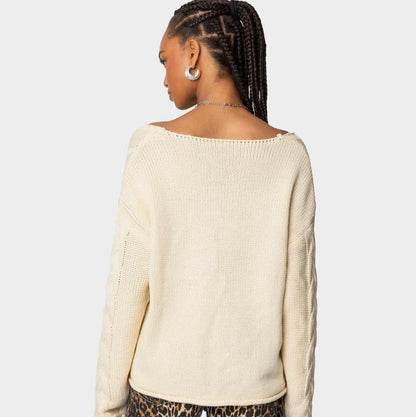 Monéra Oversized Cable Knit Sweater