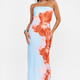 Chana Dress - Strapless Floral Print Dress for Woman