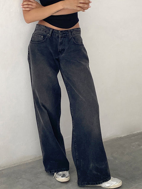 Smokey Gray Wide Leg Jeans