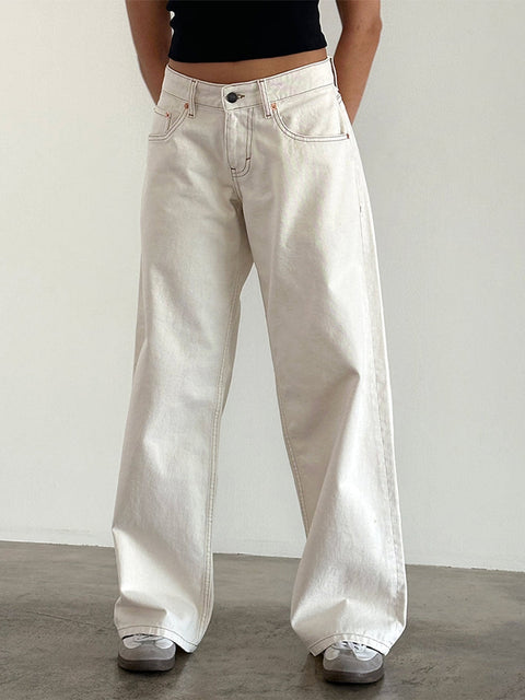 White – Crisp White Baggy Jeans