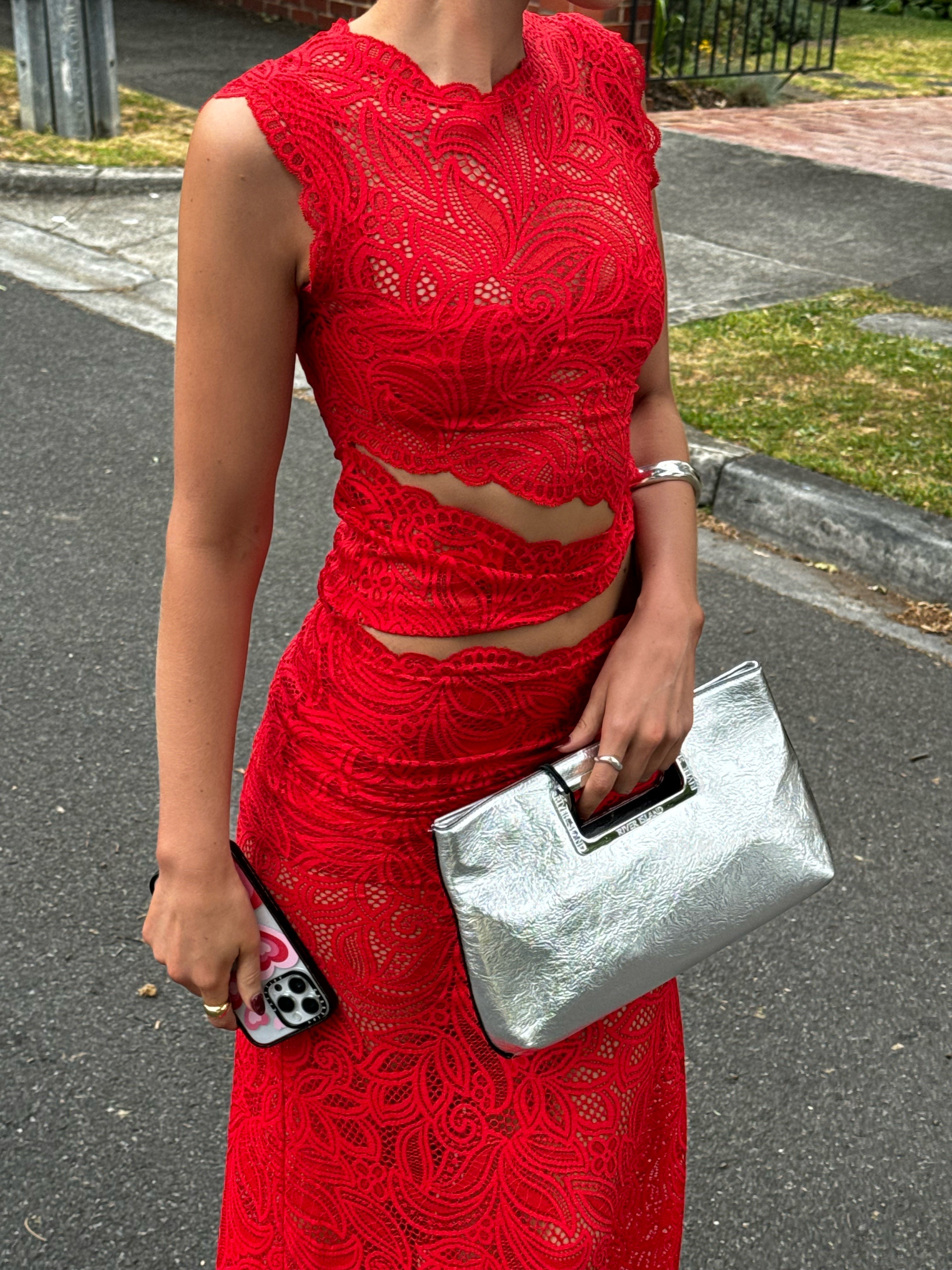 Elsa Laced Sleeveless Two Piece Set