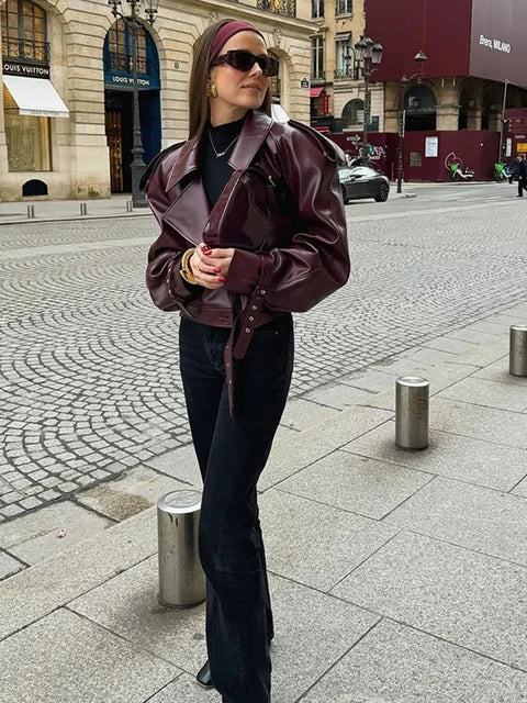 LINA | STYLISH LEATHER AUTUMN JACKET