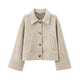 Autumn Solid Color Felt Loose Lapels Coat