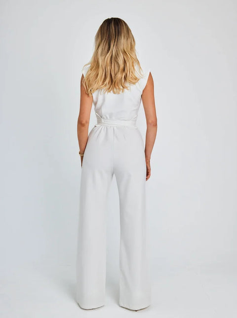 Women's Sleeveless Wide-Leg Jumpsuit