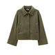 Autumn Solid Color Felt Loose Lapels Coat