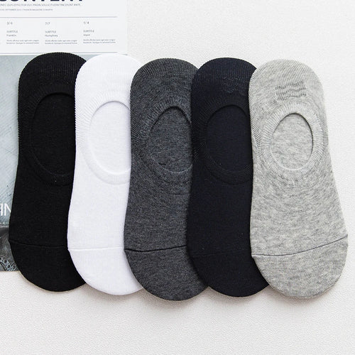 10 Pairs Summer Unisex Cotton No-Show Non-Slip Socks (EU 38–44)