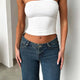 Fashion Retro Straight Loose Denim Trousers