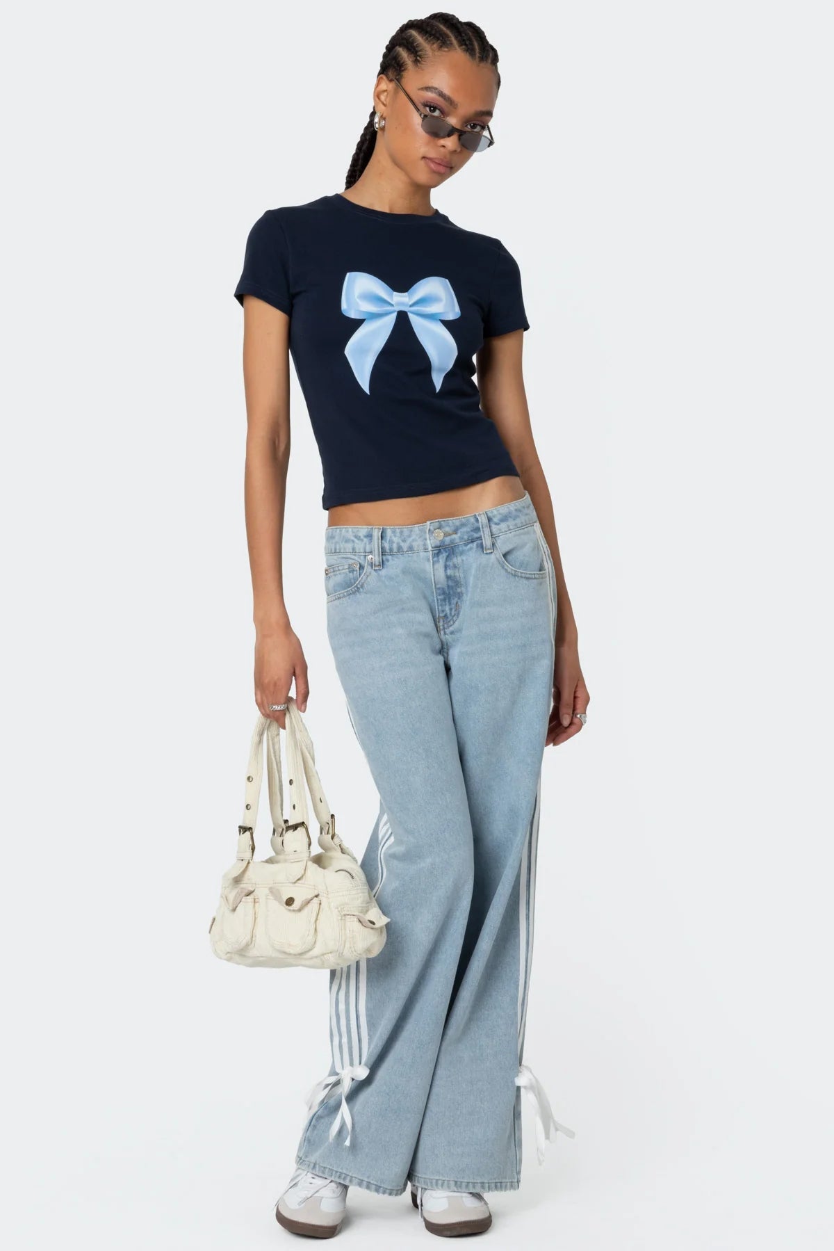 Hailey | Striped Straight Leg Jeans