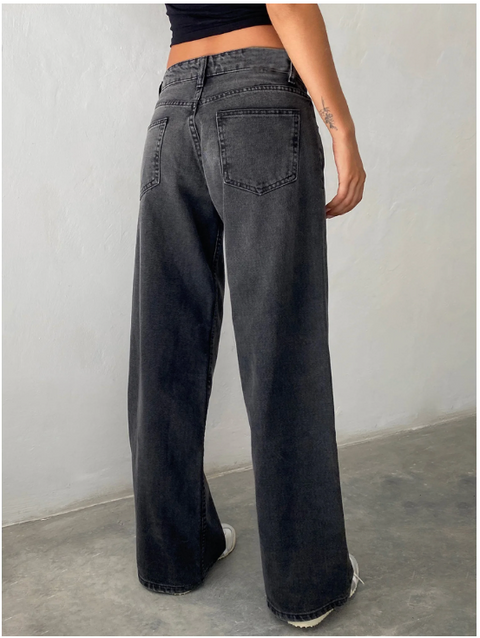 Smokey Gray Wide Leg Jeans