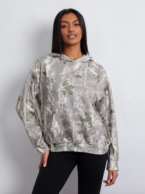 Sweat à capuche unisexe à motif camouflage avec doublure en polaire chaude