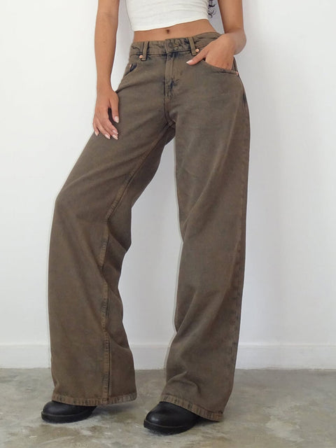 Dark Brown – Chic Brown Baggy Jeans