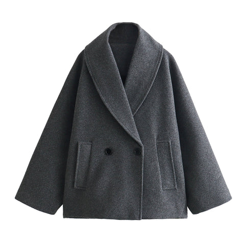 Manteau court à double boutonnage