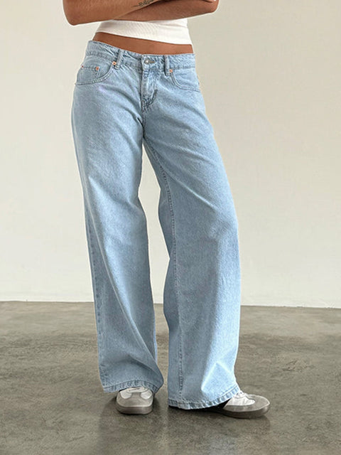 Light Blue – Light Wash Wide Leg Jeans