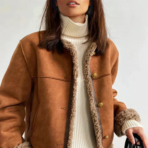 Rosalie | Shearling Button Jacket