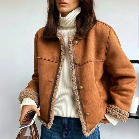 Rosalie | Veste boutonnée en peau de mouton