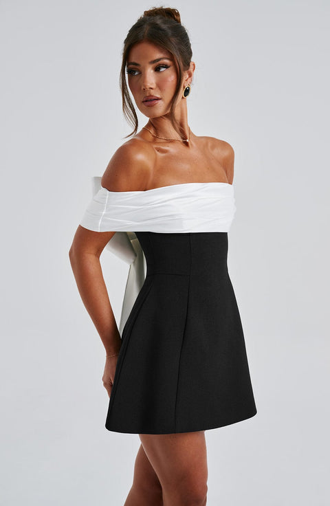 Robe mini Delta - Noir/Blanc