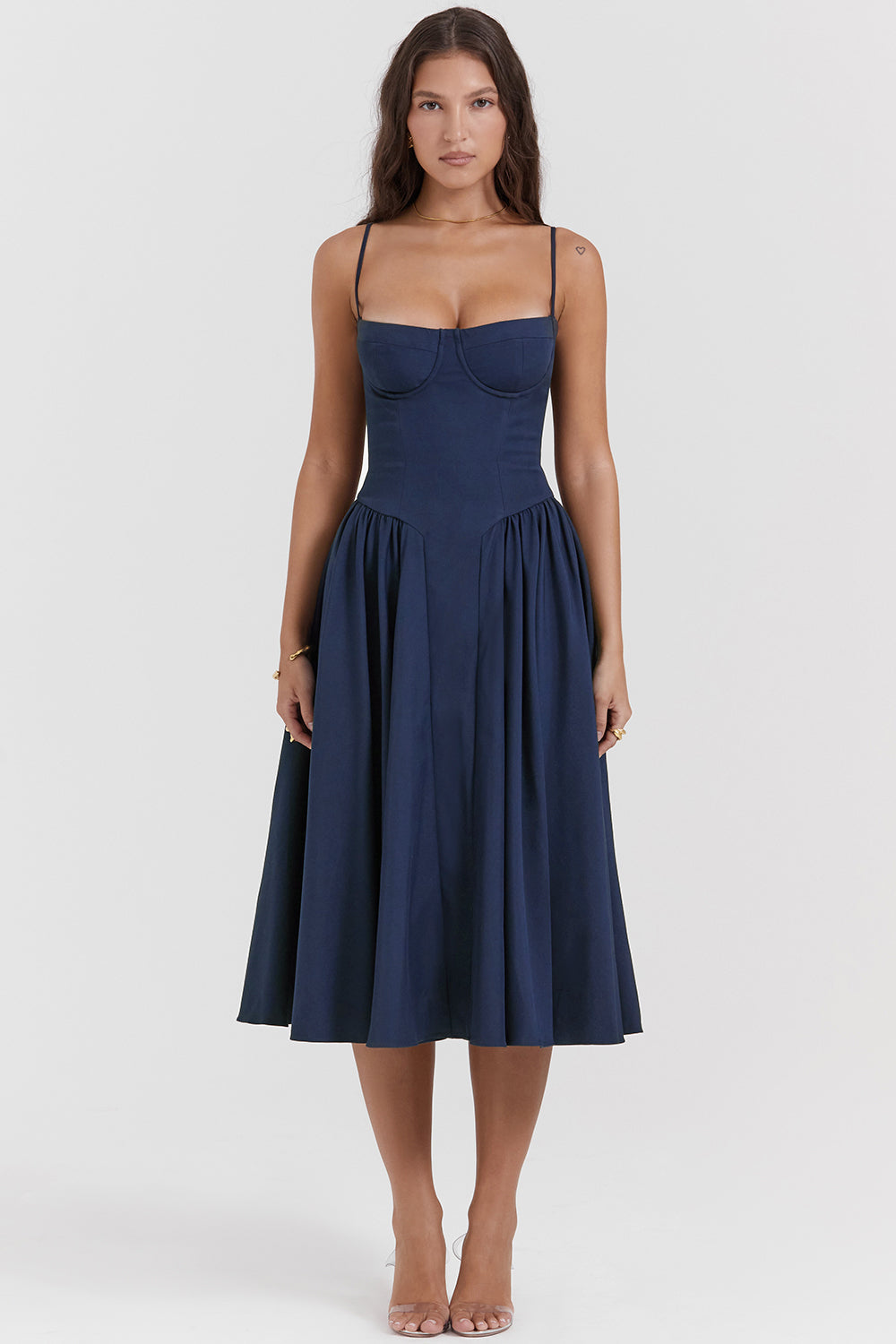 Brantley – Twill Corset Midi Dress